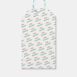 フェリズナビダードレッド&グリーンパターンギフトラベル ギフトタグ