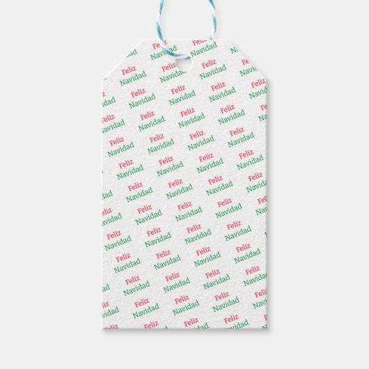 フェリズナビダードレッド&グリーンパターンギフトラベル ギフトタグ (正面)