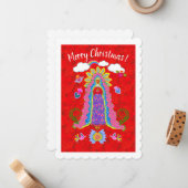 フェリズナビダードレディーオブグアダループホリデーフラットカード ノートカード (正面/裏面インサイチュ)