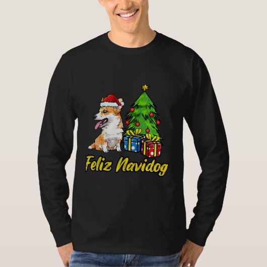 フェリズナビドッグウェルシュコーギーズサンタハットクリスマス Tシャツ (正面)