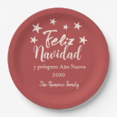 フェリズナヴィダイプロスペルアーニヌエボホリデーパーティー ペーパープレート (正面)