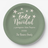 フェリズナヴィダイプロスペルアーニヌエボホリデーパーティー ペーパープレート (正面)