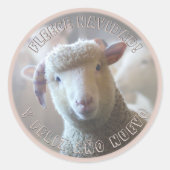 フェリズナヴィダピンクシープクリスマス封筒用シール ラウンドシール (正面)