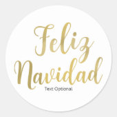 フェリズナヴィダホワイトタイプカスタムクリスマス休暇 ラウンドシール (正面)