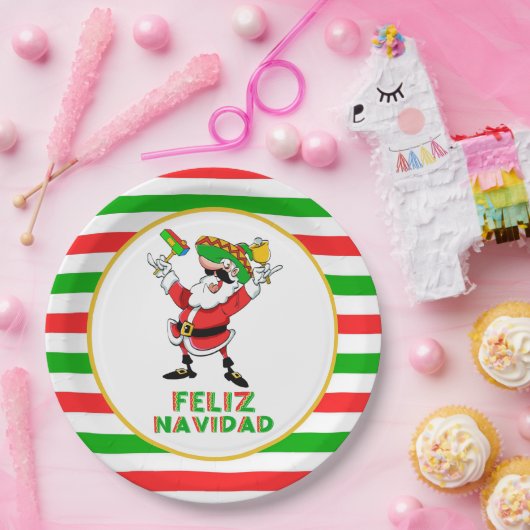 フェリズナヴィダメキシコクリスマスサンタ ペーパープレート (パーティー)