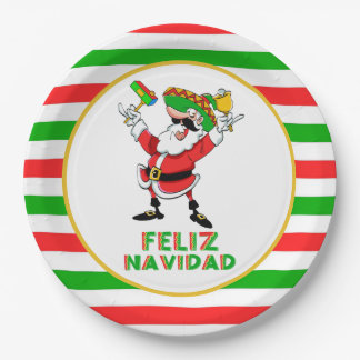 フェリズナヴィダメキシコクリスマスサンタ ペーパープレート