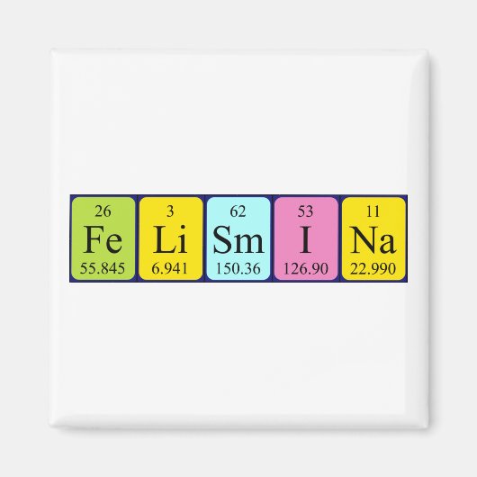 フェリズミナ周期表名磁石 マグネット (正面)