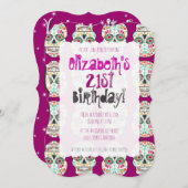 フェリズミュアトススカルオンパープルカスタム招待状 招待状 (正面/裏面)