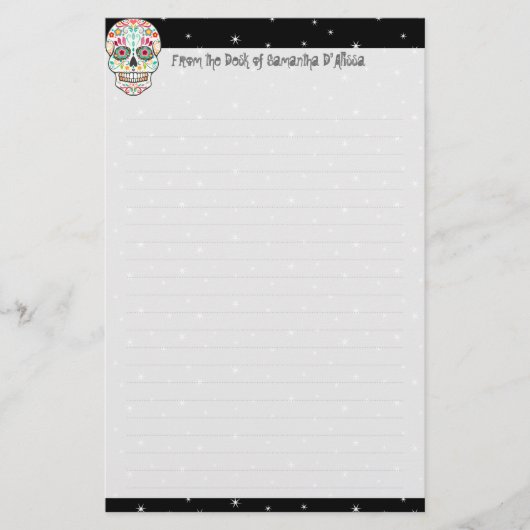 フェリズミュエルトス-カスタム砂糖スカル文房具 便箋 (正面)