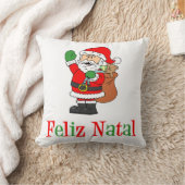 フェリズ·ナタール·ポルトガル·クリスマス·サンタ クッション (ブランケット)