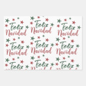 フェリズ・ナビダッドスペインのクモダンリスマス ラッピングペーパーシート (正面3)