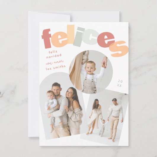 フェリズ・ナビダッドスペインのクリスマス写真コラージュ シーズンカード (正面)
