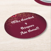 フェリズ・ナビダッドスペインのクリスマス挨拶 ラウンドペーパーコースター (アングル)