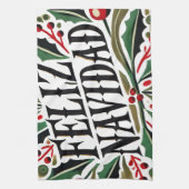 フェリズ・ナビダッドスペインの・メリー・クリスマス キッチンタオル (縦)