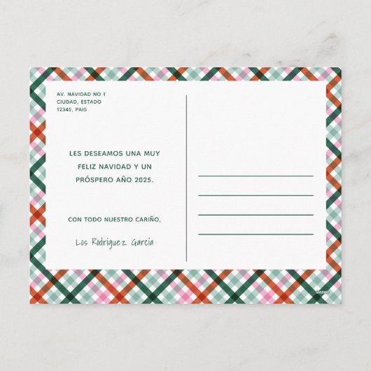 フェリズ・ナビダッドモダンクリスマスハガキ シーズンポストカード (裏面)