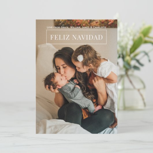 フェリズ・ナビダッドモダンクリスマスフォトカード 招待状 (スタンド正面)
