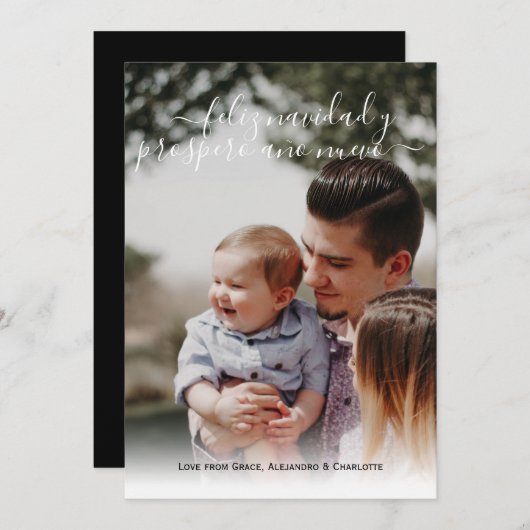 フェリズ・ナビダッドモダンクリスマス写真 招待状 (正面/裏面)