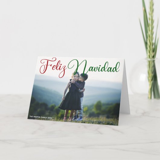 フェリズ・ナビダッド写真美しいスペインのクリスマス シーズンカード (正面)