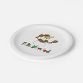 フェリズ·ナビダッド·カートゥーン·雪だるま·ソンブレロ·マラカス ペーパープレート (アングル)