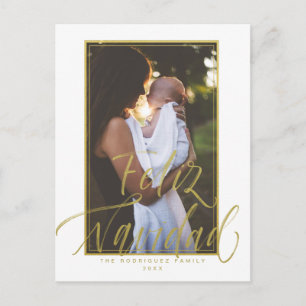 フェリズ・ナビダッド・ホワイト・フォト・クリスマス ポストカード