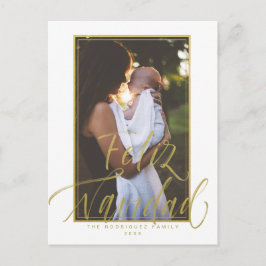 フェリズ・ナビダッド・ホワイト・フォト・クリスマス ポストカード