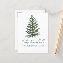 フェリズ・ナビダッド – メリークリスマスツリーとライト シーズンポストカード