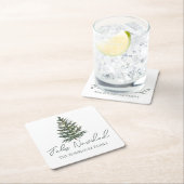 フェリズ・ナビダッド – メリークリスマスツリーとライト スクエアペーパーコースター (インサイチュ)