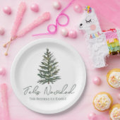 フェリズ・ナビダッド – メリークリスマスツリーとライト ペーパープレート (パーティー)