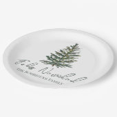 フェリズ・ナビダッド – メリークリスマスツリーとライト ペーパープレート (アングル)