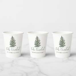 フェリズ・ナビダッド – メリークリスマスツリーとライト 紙コップ