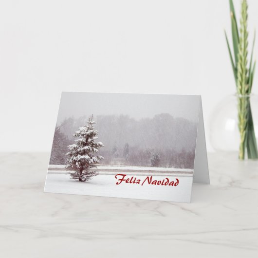 フェリズ・ナビダッド・メリー・スペインのクリスマスin and snow シーズンカード (正面)
