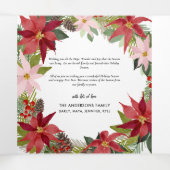 フェリズ・ナビダッド |レッドポインセティアフローラファミリーの写真 三つ折りクリスマスカード (内部中)