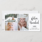 フェリズ・ナビダッド |手書きの台本の祝日の写真 シーズンカード (正面)