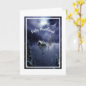 フェリズ・ナビダードクリスペインのスマス カード (黄色い花)