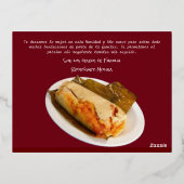 フェリズ・ナビダードクリスマスからエルコメロン・デ・タマレスI 箔シーズンポストカード (裏面)