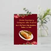 フェリズ・ナビダードクリスマスからエルコメロン・デ・タマレスI 箔シーズンポストカード (立ち正面)