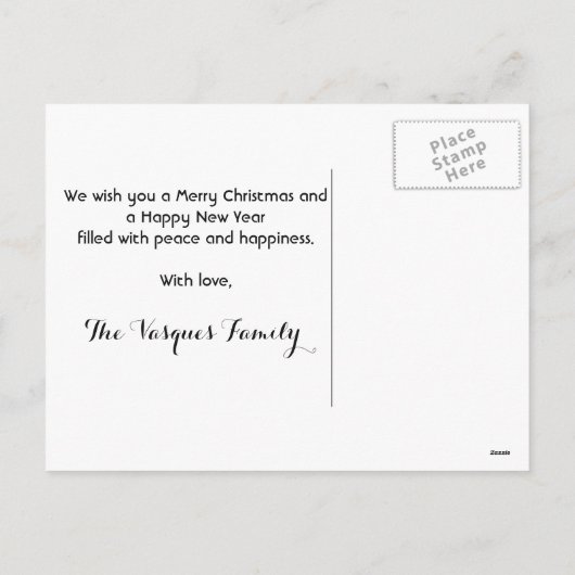 フェリズ・ナビダードクリスマスナイトファームと馬 シーズンポストカード (裏面)