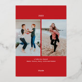 フェリズ・ナビダードフォイルのクリスマスフォトカード 箔シーズンカード (裏面)