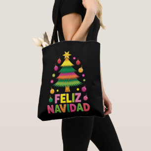 フェリズ・ナビダー・クリスマスツリー スペイン語 クリスマス ホリデー Xmas トートバッグ