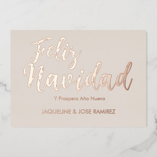 フェリズ・ナビダ  スペイン製 ゴールドホイル ホリデー カード (正面)