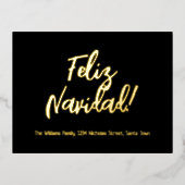 フェリズ・ナヴィダスペインのド語学メリークリスマス 箔シーズンポストカード (正面)