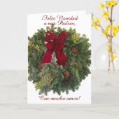 フェリズ・ナヴィダッドはパドレスを手に入れた。スペインのクリスマスカード カード (黄色い花)