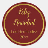 フェリズ・ナヴィダッド・オロ・イ・ロホ・オスクロコン・スノムブレ ラウンドシール (正面)