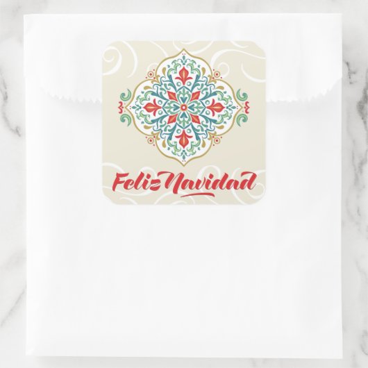 フェリズ・ナヴィダメキシコスペインの言語クリスマス スクエアシール (バッグ)