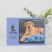 フェリズ・ナヴィドッグ・ダックスフンド・トナカイ・パーソナライズ・フォト シーズンカード (スタンド正面)