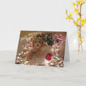 フェリズ・ノーティ・ドッグ・クリスマスカード カード (黄色い花)