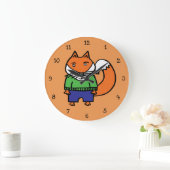 フェリックスキツネ ラージ壁時計 (ホーム)