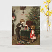 フェリックス・エアリッヒによるヴィンテージクリスマス絵画「メリークリスマス」 カード (黄色い花)