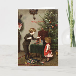 フェリックス・エアリッヒによるヴィンテージクリスマス絵画「メリークリスマス」 カード