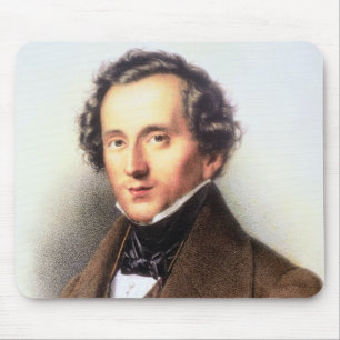 フェリックス・メンデルスゾーン(1809-47年)のポートレート(litho) マウスパッド